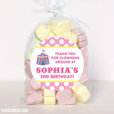 Pink Carnival Party Favor Stickers