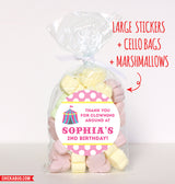 Pink Carnival Party Favor Stickers