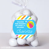 Pink Pool Party Favor Stickers