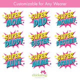 Pink Superhero Family Iron-On
