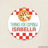 Pizza Party Favor Stickers