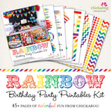 Rainbow Birthday Party Printable Decor Kit (Digital File)