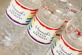 Rainbow Birthday Water Bottle Labels