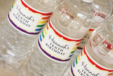 Rainbow Birthday Party Water Labels