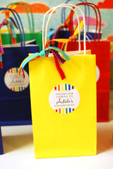 Rainbow Birthday Party Favor Stickers