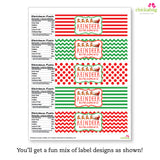 "Reindeer Refreshments" Christmas Water or Soda Labels