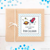 Rocket Birthday Gift Labels