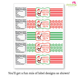 "Santa's Melted Snow" Christmas Water or Soda Labels