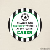 Green Soccer Party Favor Stickers