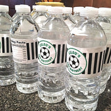 Soccer Birthday Party Water Labels
