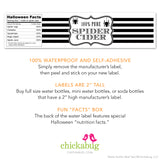 "Spider Cider" Halloween Drink Labels