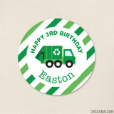 Garbage Truck Birthday Stickers