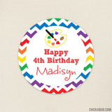 Art Birthday Stickers