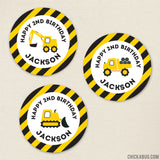 Construction Birthday Stickers