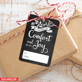 Black and White Chalkboard Christmas Gift Tags