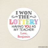 Lottery Teacher Appreciation Stickers
