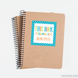 Aqua Blue "This Book Belongs To" Labels