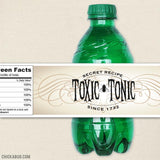 "Toxic Tonic" Halloween Drink Labels
