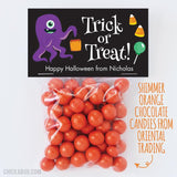 Cute Monster "Trick or Treat" Halloween Paper Tags and Bags