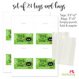 "Trick or Treat" Spider Halloween Paper Tags and Bags