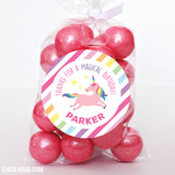 Pastel Rainbow Unicorn Party Favor Stickers