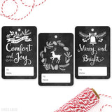 Black and White Chalkboard Christmas Gift Tags