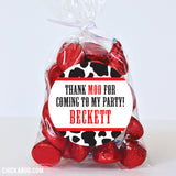 Cow Print Party Favor Stickers