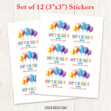Watercolor Balloons Gift Labels