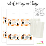 Witch and Black Cat Halloween Paper Tags and Bags