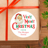 Vintage Santa Very Merry Christmas Labels