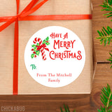 Vintage Candy Cane Christmas Gift Labels