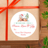 Deer "Peace, Love & Joy" Christmas Gift Labels