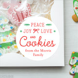 "Peace, Joy, Love and Cookies" Christmas Stickers