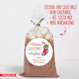 Warm Christmas Wishes Stocking Gift Labels