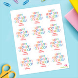 Colorful "Happy 100th Day of School" Labels