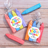 Pink & Rainbow "Happy 100 Days of School" Labels