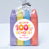 Pink "Happy 100th Day of School" Labels