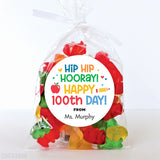 Rainbow "Hip Hip Hooray" 100th Day of School Labels