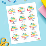 Rainbow "Hip Hip Hooray" 100th Day of School Labels