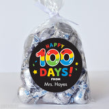 Black "Happy 100 Days" 100th Day of School Labels