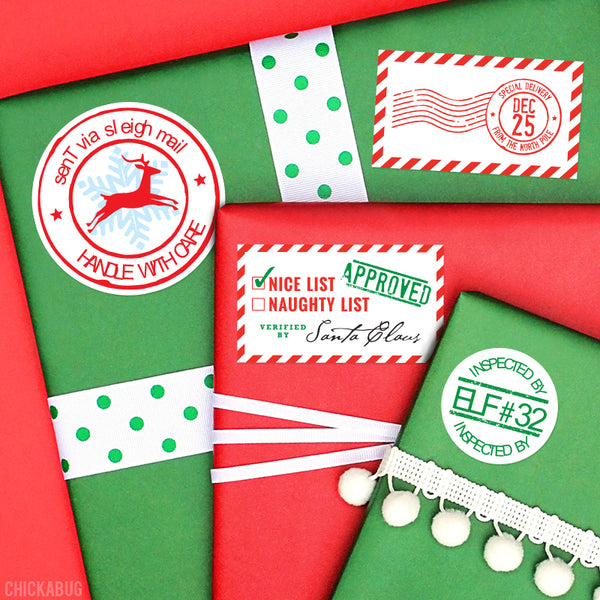 Santa's Sleigh Mail Gift Stickers - Pack of 24