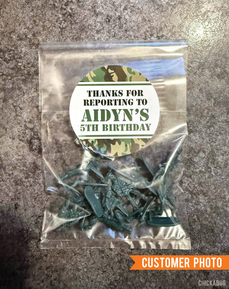 Army Camo Party Favor Stickers