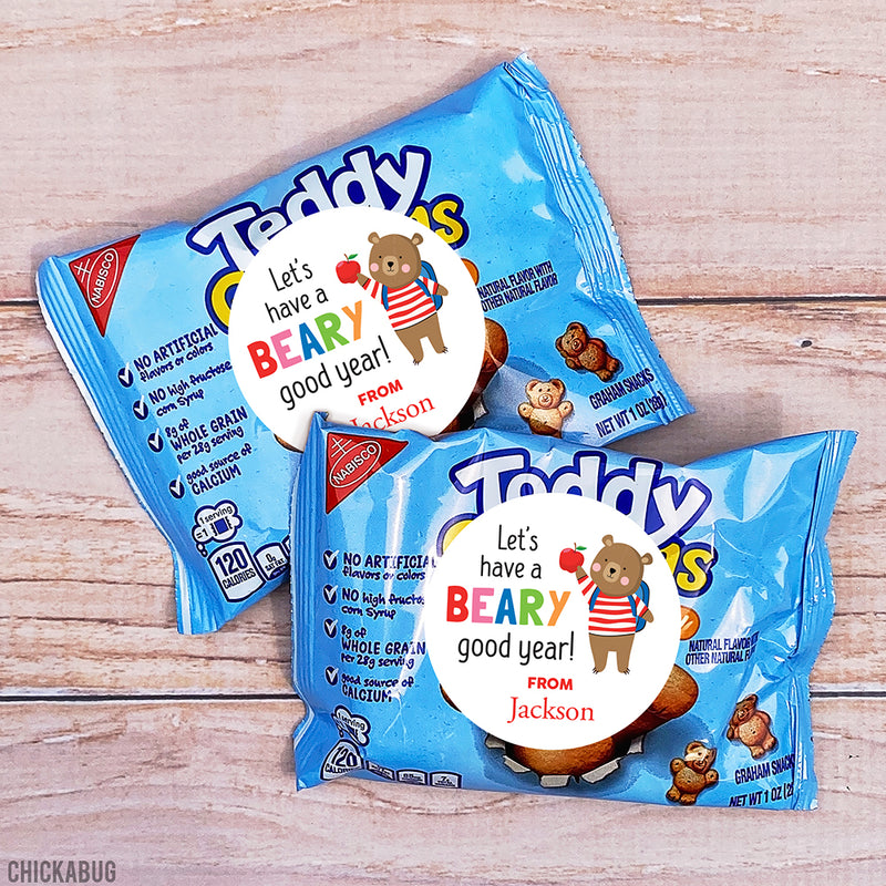 "Beary Good Year" Bear Back to School Stickers