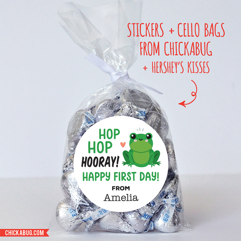 "Hop Hop Hooray" Frog Back to School Stickers