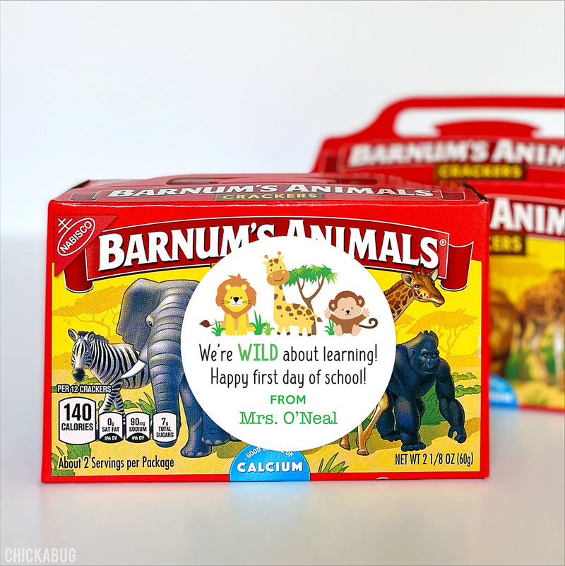 Safari Animals Back to School Stickers