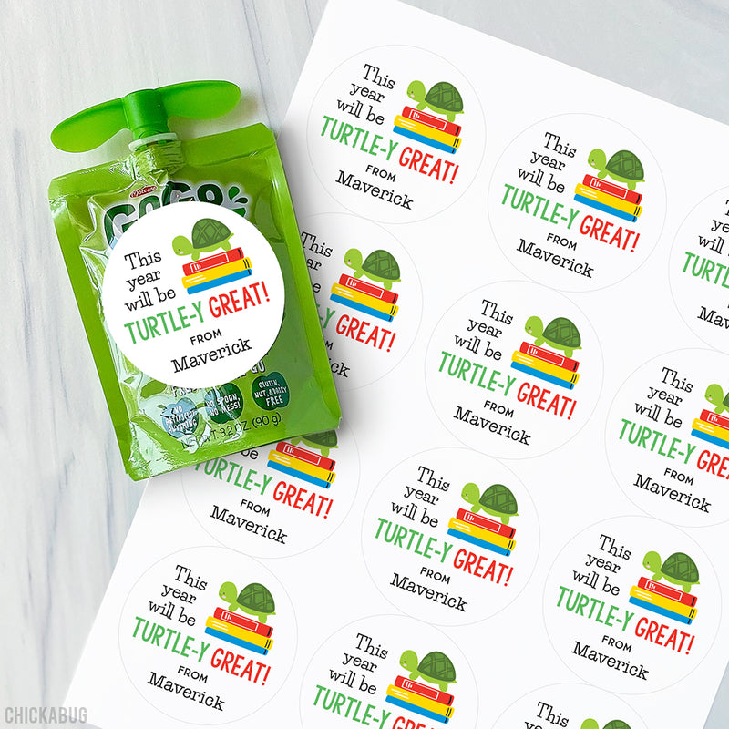 "Turtle-y Great" Back to School Stickers