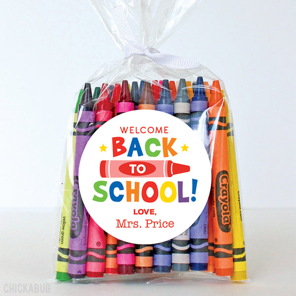 Crayon "Welcome Back To School" Stickers