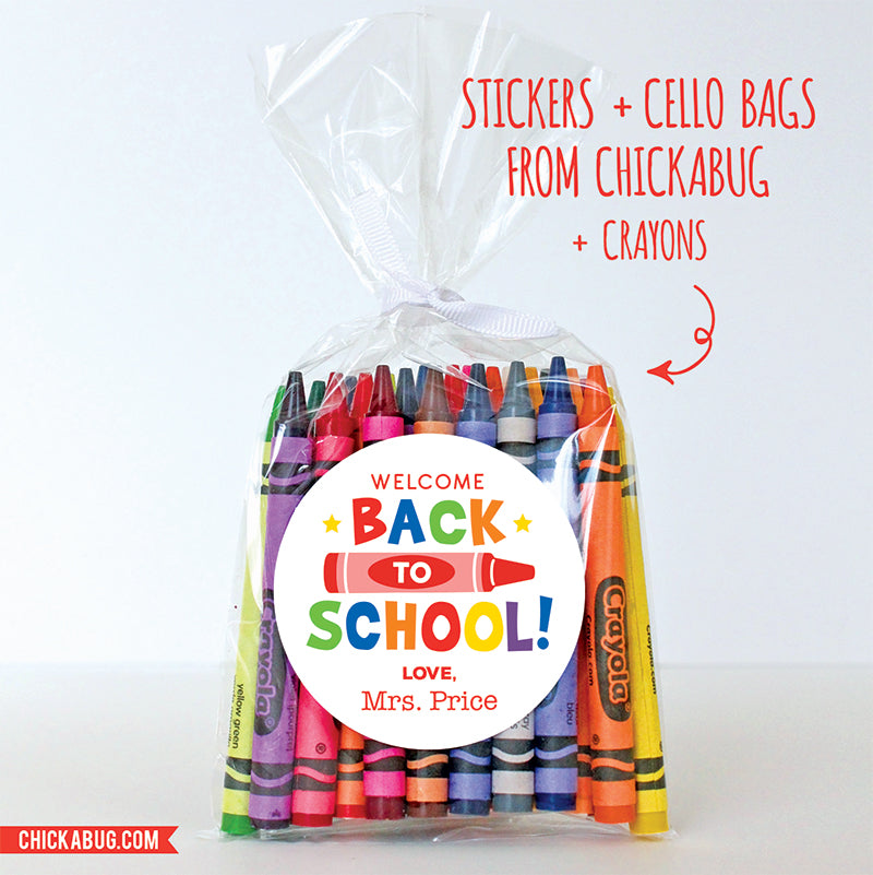 Crayon "Welcome Back To School" Stickers