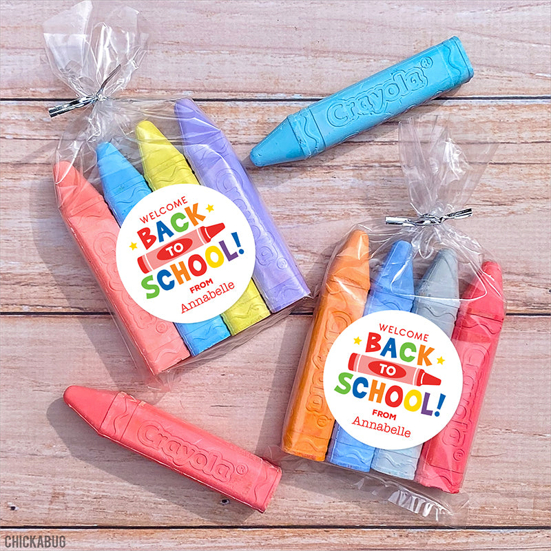 Crayon "Welcome Back To School" Stickers