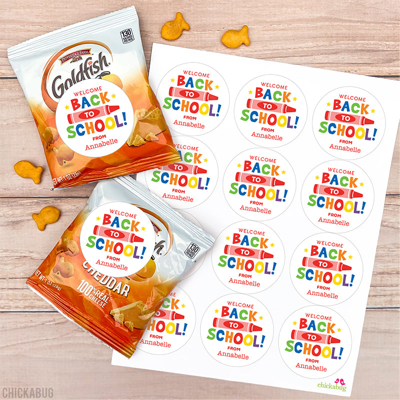 Crayon "Welcome Back To School" Stickers